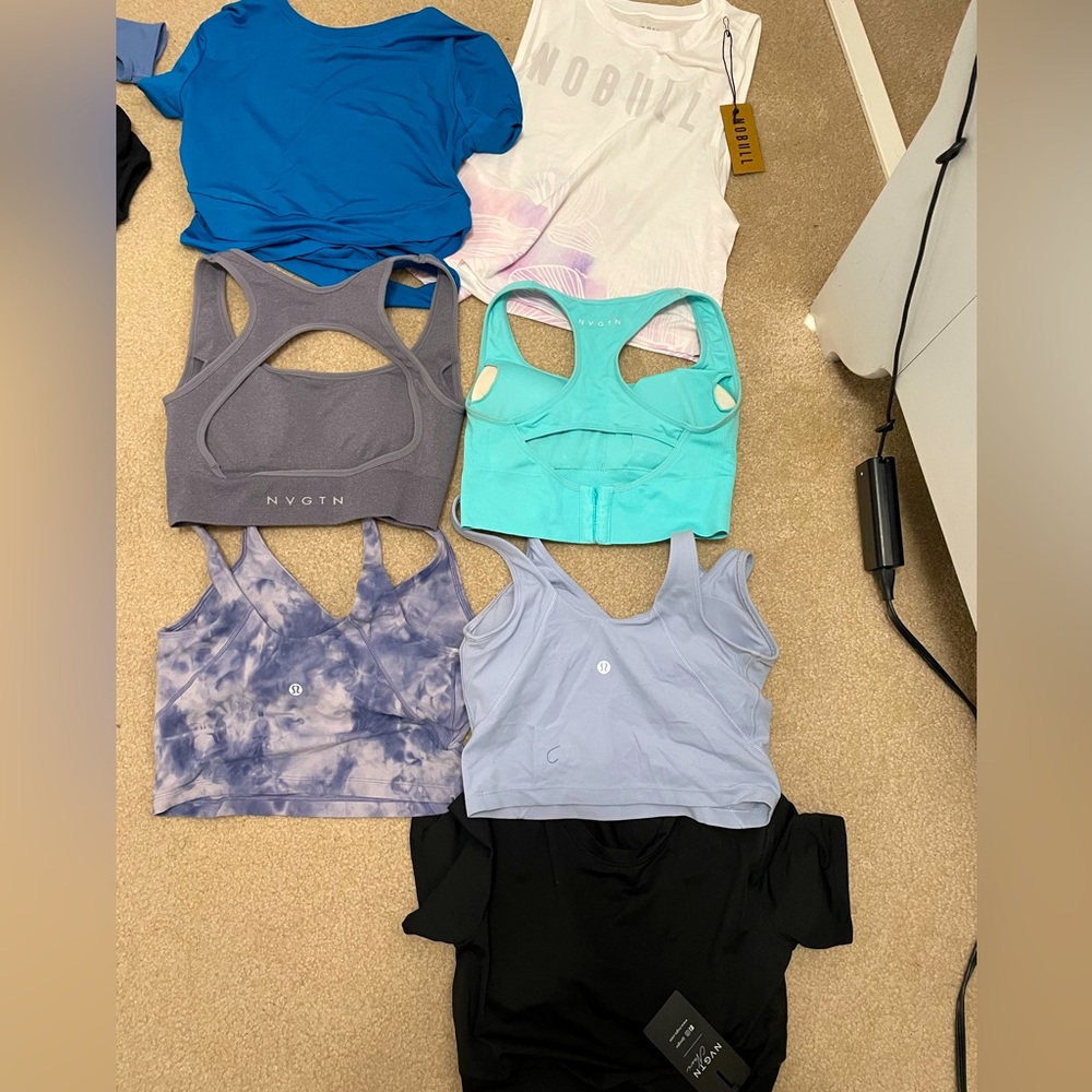 Workout Top 4 Piece Bundle (Lululemon, NVGTN)